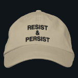 Casquette Brodée Résister et persister, texte noir sur kaki, politi<br><div class="desc">Montrez que vous ne céderez pas à la tyrannie et inspirez d'autres à manifester en portant un casquette de baseball avec les mots "Résister & Persister" brodés en gras en noir sur un arrière - plan kaki. Les casquettes sont disponibles en d'autres couleurs dans l'encadré. Pour voir le design Resist...</div>