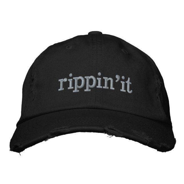 Casquette Brodée Rippin'it Un Mot Patineur Lingo Texte Typographie (Devant)