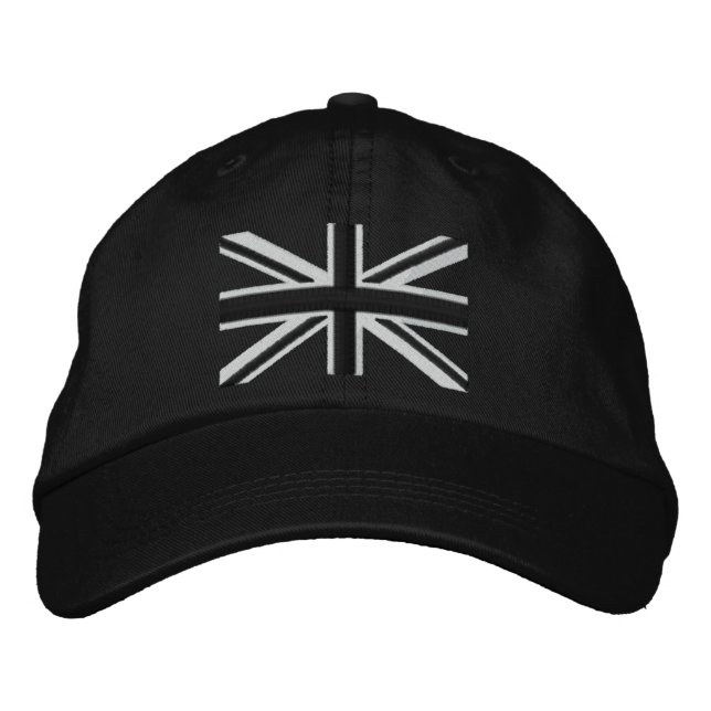 Casquette Brodée Rocker Union Jack Drapeau Angleterre Swag Broderie (Devant)