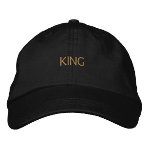 Casquette Brodée Roi Beau 100% Coton Avec Chapeau de Couleur Noire