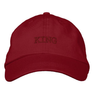 Casquette Brodée ROI Magnifique Élégant-Chapeau Joli Couleur Rouge