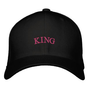 Casquette Brodée Roi Text Noir Laine Sorties Parfait Tête