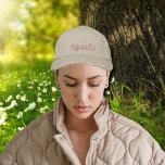 Casquette Brodée rose pâle et doux personnalisé<br><div class="desc">Polices de script élégantes - rose pâle et rose pâle casquette brodé personnalisé. Facile à personnaliser maintenant avec son monogramme et son nom. Du magasin de lumirala</div>