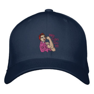 Casquette Brodée Rosie La Broderie De Style Rétro Riveter