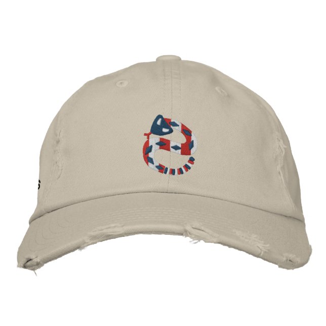 Casquette Brodée Rouge Blanc et Bleu (Devant)