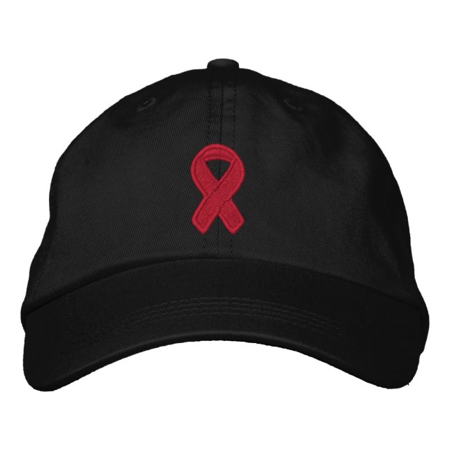 Casquette Brodée Ruban Bourgogne de Sensibilisation (Devant)