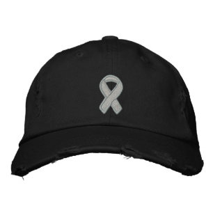 Casquette Brodée Ruban de sensibilisation gris