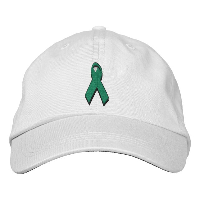Casquette Brodée ruban de sensibilisation vert (Devant)