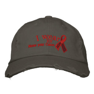Casquette Brodée Ruban personnalisé Red Hope AIDS Votre texte