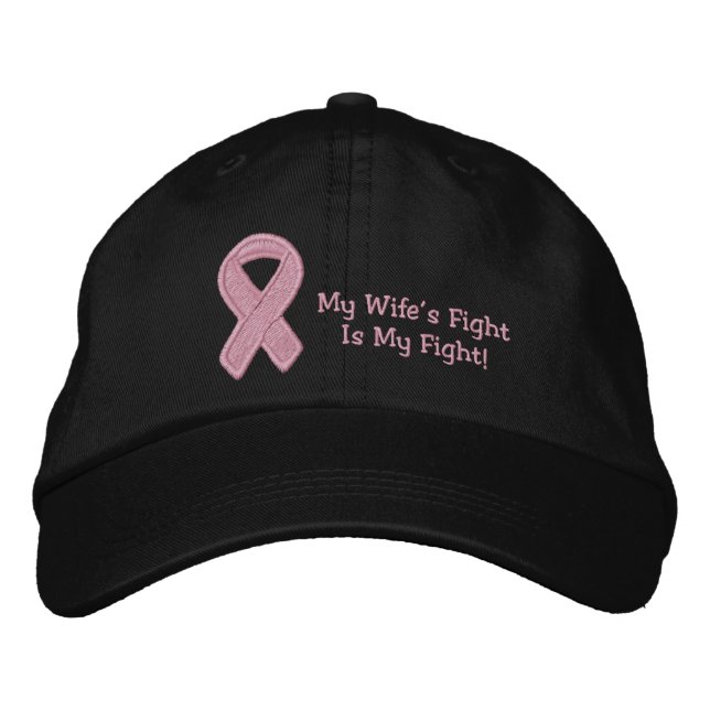 Casquette Brodée Ruban rose de sensibilisation (Devant)