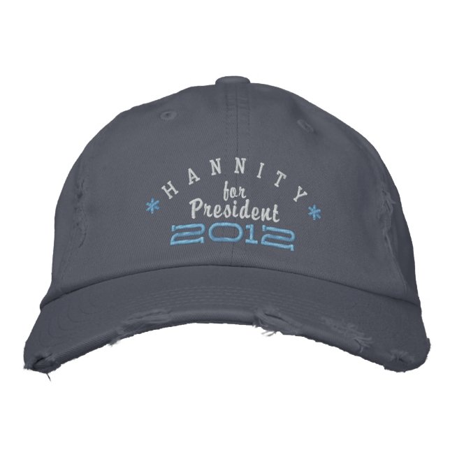 Casquette Brodée Sean Hannity Pour Président 2012 (Devant)