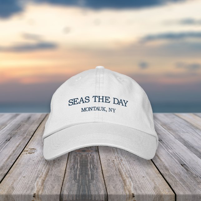 Casquette Brodée Seas the Day | Your City or Beach Name (Créateur téléchargé)