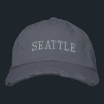 Casquette Brodée SEATTLE Bleu Vintage Style Coton détendu<br><div class="desc">SEATTLE Bleu Brodé vintage style casquette en coton affaissé. Fait un cadeau merveilleux pour toute personne qui aime Seattle WA! Si vous préférez avoir votre texte personnel, il vous suffit de cliquer sur le bouton "Personnaliser ce modèle" pour entrer votre choix de texte personnalisé. La broderie est également personnalisable à...</div>