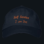 Casquette Brodée Self-Service Je suis défini Texte Élégant Habilita<br><div class="desc">"Self Service à son meilleur texte personnalisé Prenez le contrôle,  faites-le vous-même. Je suis Définir un texte personnalisé qui vous donne les moyens d'améliorer votre propre réussite,  étape par étape."</div>
