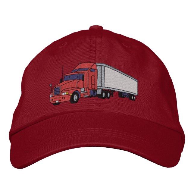 Casquette Brodée Semi avec remorque (Devant)