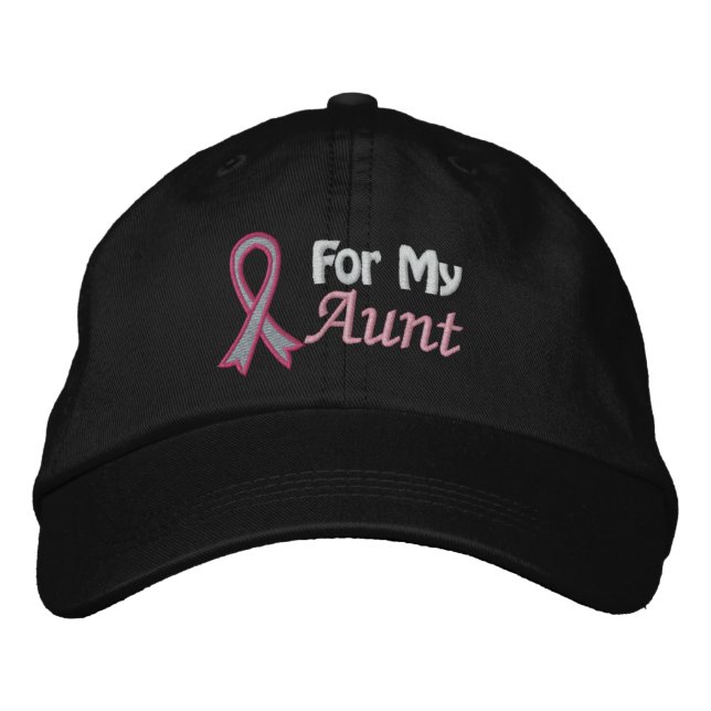 Casquette Brodée Sensibilisation au cancer du sein pour ma tante (Devant)