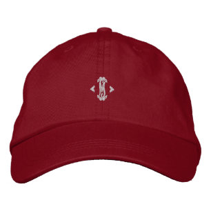 Casquette Brodée Signature de couleur rouge vibrant initiale de l'a