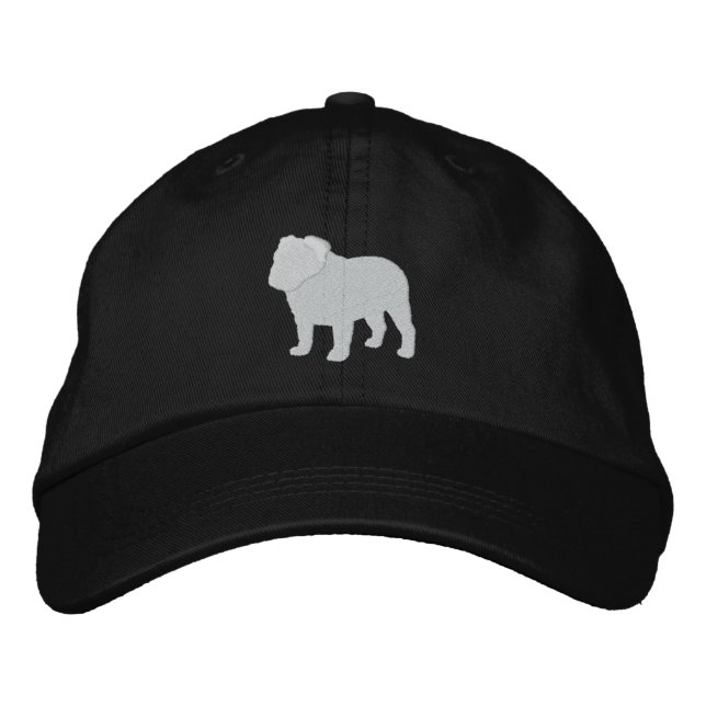 Casquette Brodée Silhouette de Bulldog anglais | AMOUREUX DES CHIEN (Devant)