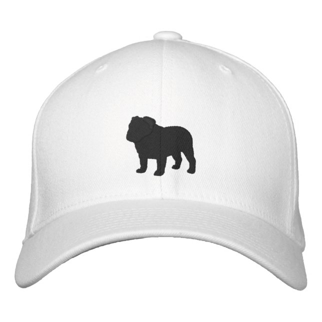 Casquette Brodée Silhouette de Bulldog anglais | AMOUREUX DES CHIEN (Devant)