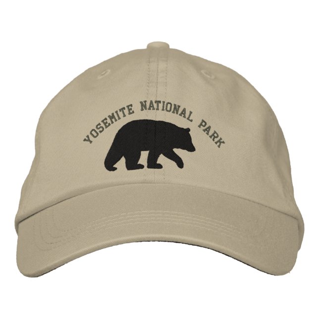 Casquette Brodée Silhouette de l'ours noir Parc national du Yosemit (Devant)