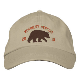 Casquette Brodée Silhouette d'ours Brown avec texte personnalisable