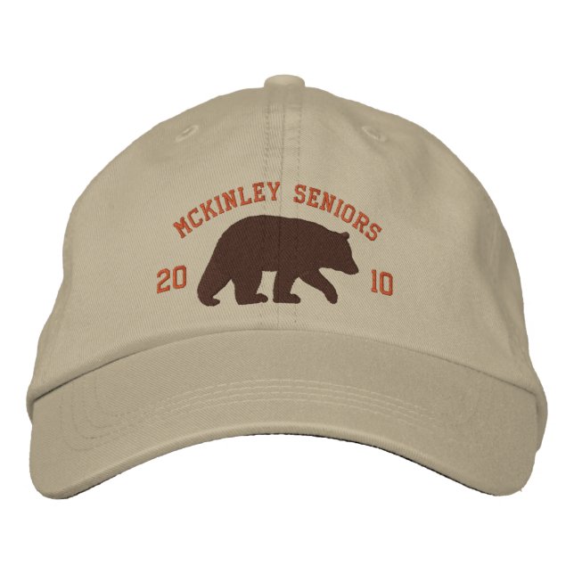 Casquette Brodée Silhouette d'ours Brown avec texte personnalisable (Devant)