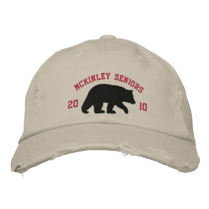 Casquette Brodée Silhouette d'ours noir avec texte personnalisable