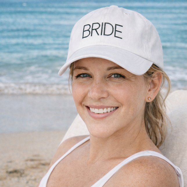 Casquette Brodée Simple Mariée Moderne (Honeymoon hat for bride)