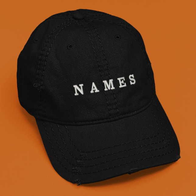 Casquette Brodée Simple Noir Personnalisé Ajoutez Votre Nom Élégant (Créateur téléchargé)