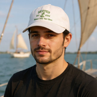 Casquette Brodée Skipper avec ancre personnalisé