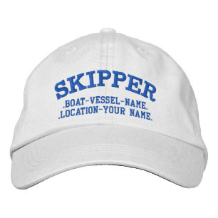 Casquette Brodée SKIPPER Personnalisez-le ! Nom du bateau Votre nom
