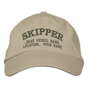 Casquette Brodée SKIPPER Personnalisez votre bateau Votre nom