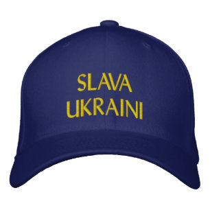 Casquette Brodée SLAVA UKRAINI "Gloire à l'Ukraine" Bleu et jaune