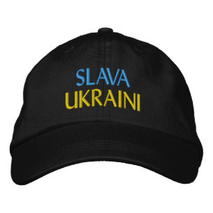 Casquette Brodée SLAVA UKRAINI "Gloire à l'Ukraine" Bleu et jaune