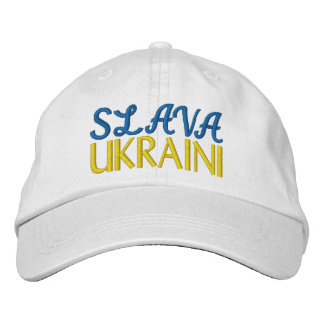 Casquette Brodée SLAVA UKRAINI "Gloire à l'Ukraine" Bleu Jaune Blan