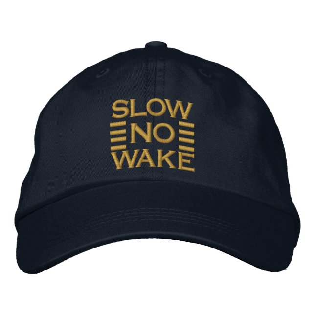 Casquette Brodée Slow No Wake CAPTAIN Stripes brodées (Devant)