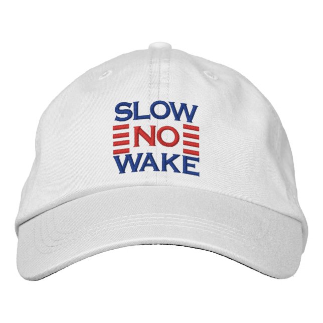 Casquette Brodée Slow No Wake CAPTAIN Stripes brodées (Devant)