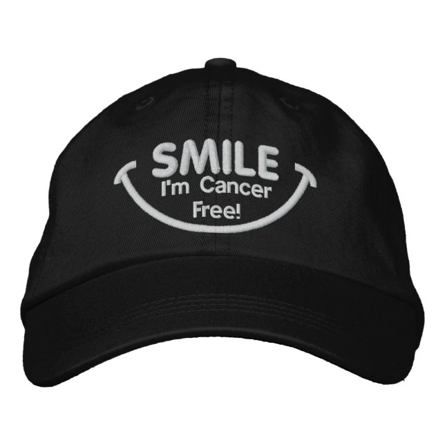 Casquette Brodée Smile I'm Cancer Free White (Devant)