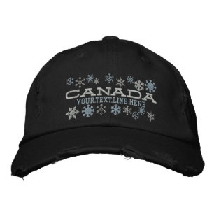 Casquette Brodée Snowflakes canadiens d'hiver personnalisés