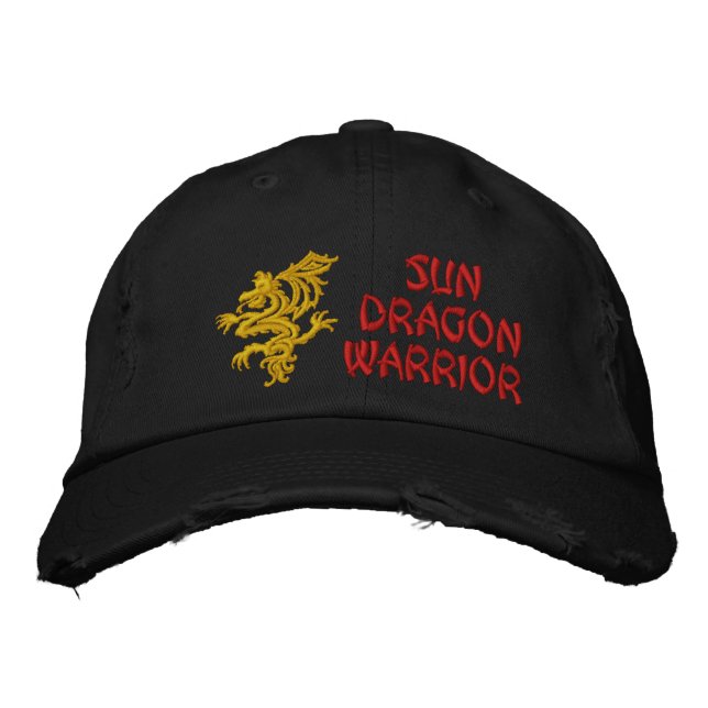 Casquette Brodée Soleil, Dragon, Guerrier (Devant)