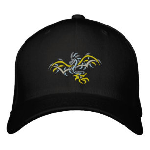 Casquette Brodée soleil dragon jaune soleil