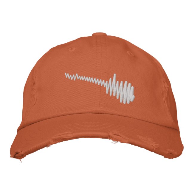 Casquette Brodée Son électronique blanc Waveform (Devant)