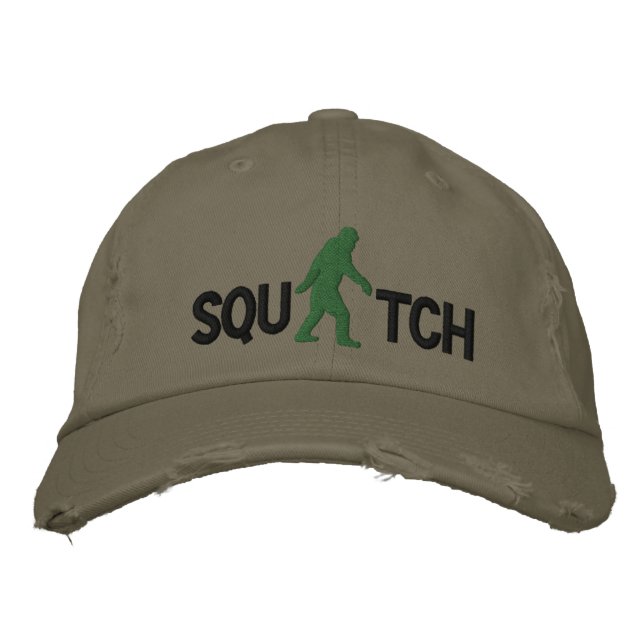 Casquette Brodée Squatch avec grand logo bigfoot (Devant)