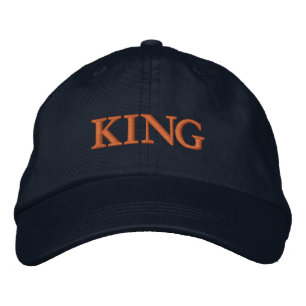 Casquette Brodée Standardiser KING Texte Ajustable Marine-Casquette