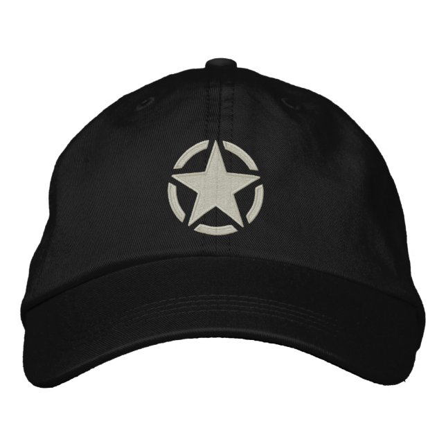 Casquette Brodée Star Stencil Décal Vintage Broderie élégante (Devant)