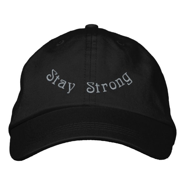 Casquette Brodée Stay Strong Classic Black Awareness Streetwear-Hat (Devant)