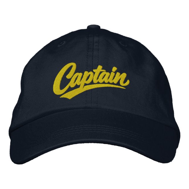 Casquette Brodée Style de typographie gras simple Capitaine (Devant)