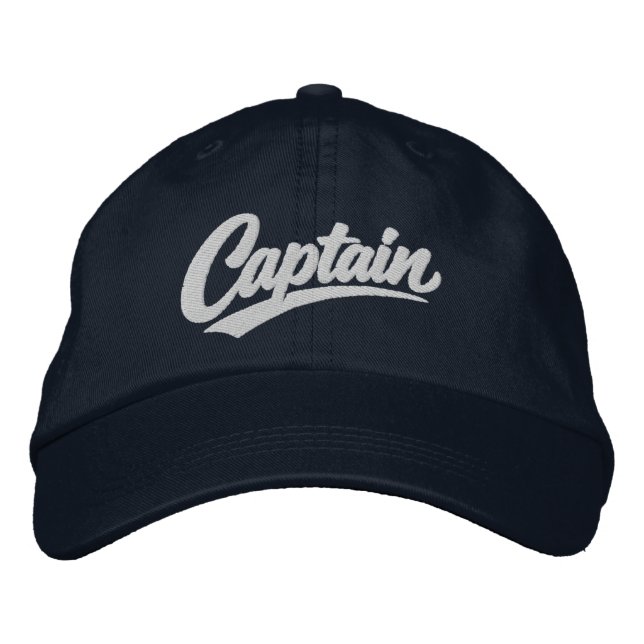 Casquette Brodée Style de typographie gras simple capitaine (Devant)