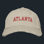 Casquette Brodée Style Vintage de broderie rouge Atlanta<br><div class="desc">Casquette en coton vintage de style Brodé Rouge Atlanta. Fait un cadeau merveilleux pour tous ceux qui aiment Atlanta GA! Si vous préférez avoir votre texte personnel, il vous suffit de cliquer sur le bouton "Personnaliser ce modèle" pour entrer votre choix de texte personnalisé. La broderie est également personnalisable à...</div>