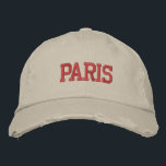 Casquette Brodée Style Vintage de Broderie Rouge PARIS<br><div class="desc">PARIS Rouge brodé vintage style casquette en coton beige défoncé. Un cadeau merveilleux pour tous ceux qui aiment Paris France ! Si vous préférez avoir votre texte personnel, il vous suffit de cliquer sur le bouton "Personnaliser ce modèle" pour entrer votre choix de texte personnalisé. La broderie est également personnalisable...</div>